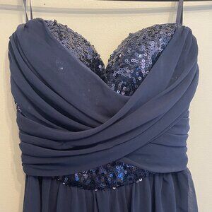 Chi Chi navy chiffon/sequin formal dress